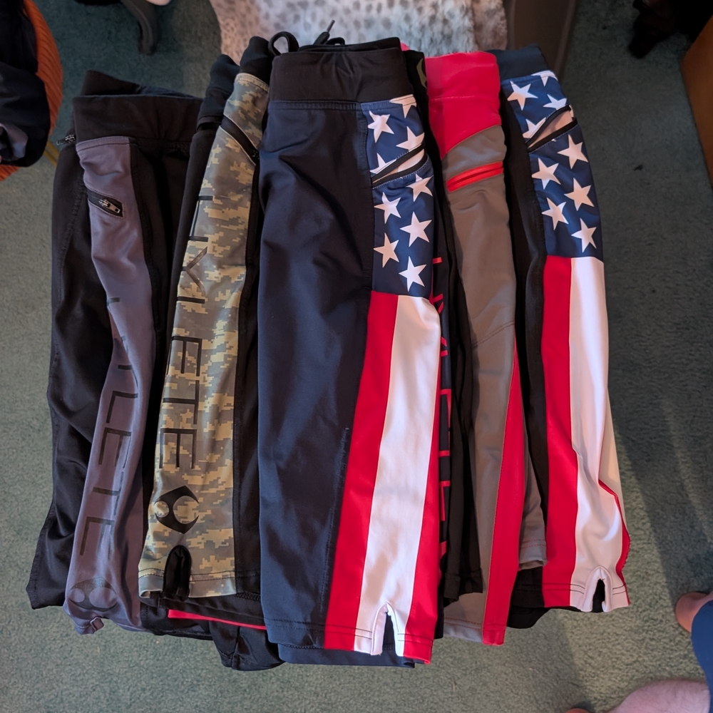 Hylete Men's Athletic Shorts - Black, Camouflage, Red, White, Blue